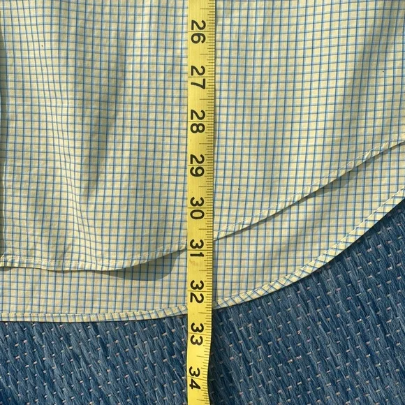 vineyard vines blue/green over pale yellow check logo Button-down Tall! - Picture 8 of 12
